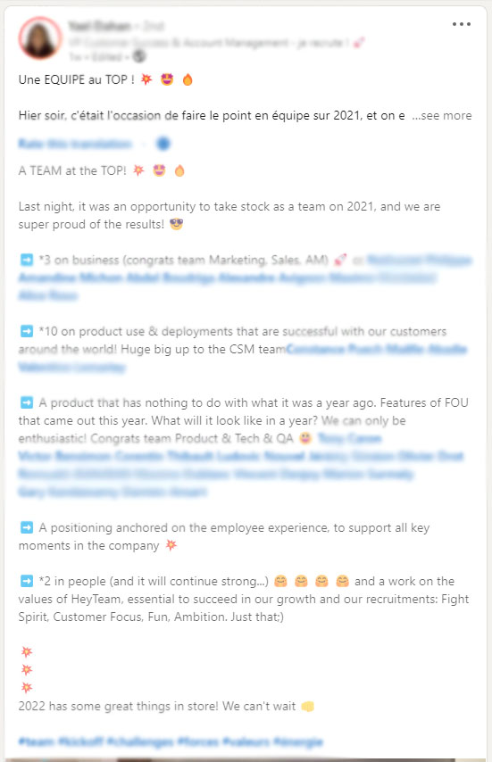 Example of Emojis in LinkedIn Post